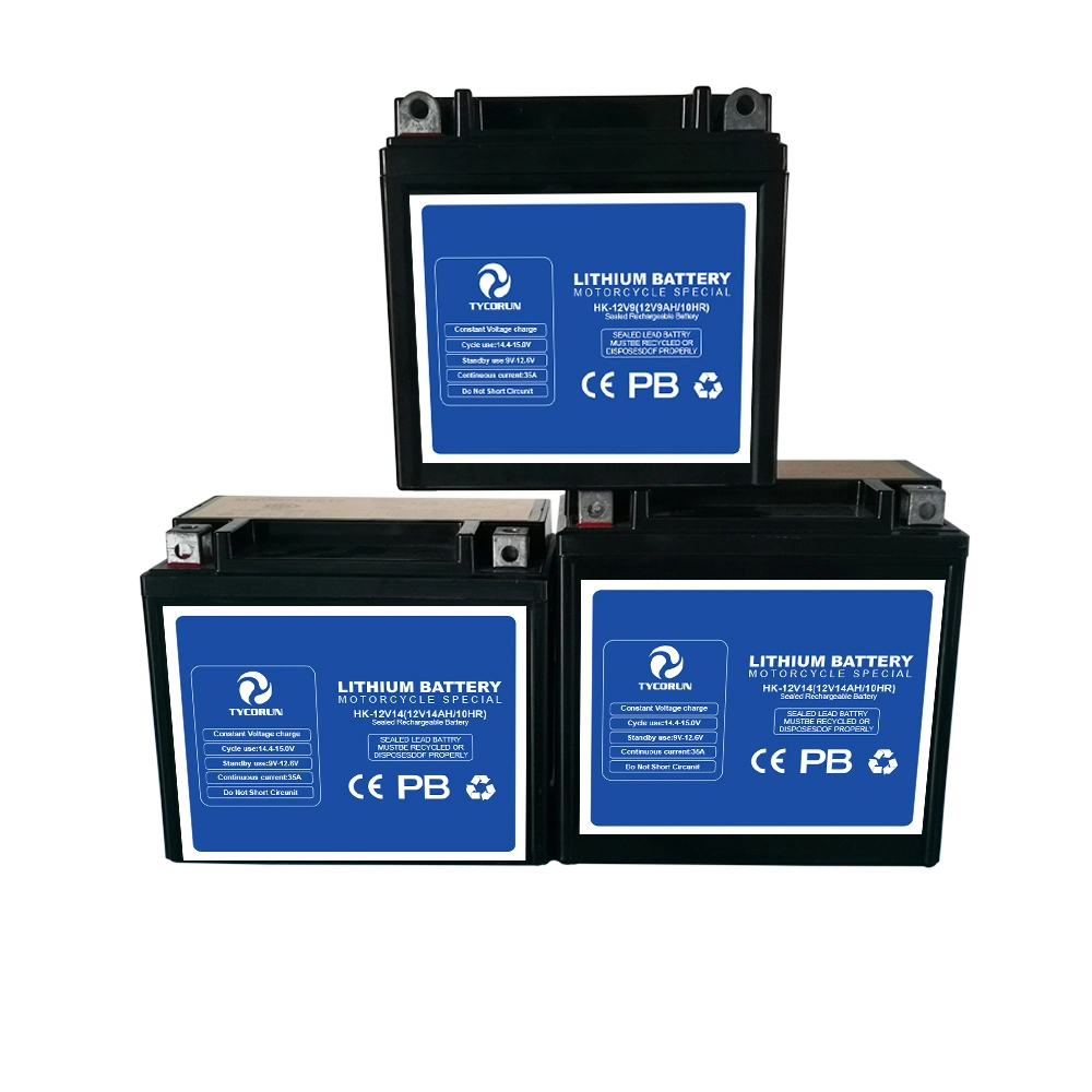 Tycorun OEM Starting Power Lithium Battery 12V 5ah 7ah 9ah 12ah 14ah LiFePO4 Motorcycle Battery