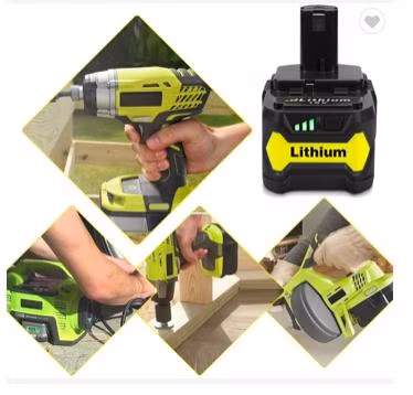 Sostituzione della batteria dell'utensile elettrico ricaricabile P108 da 18 V 6,5 Ah per il caricabatteria portatile per auto Ryobi agli ioni di litio